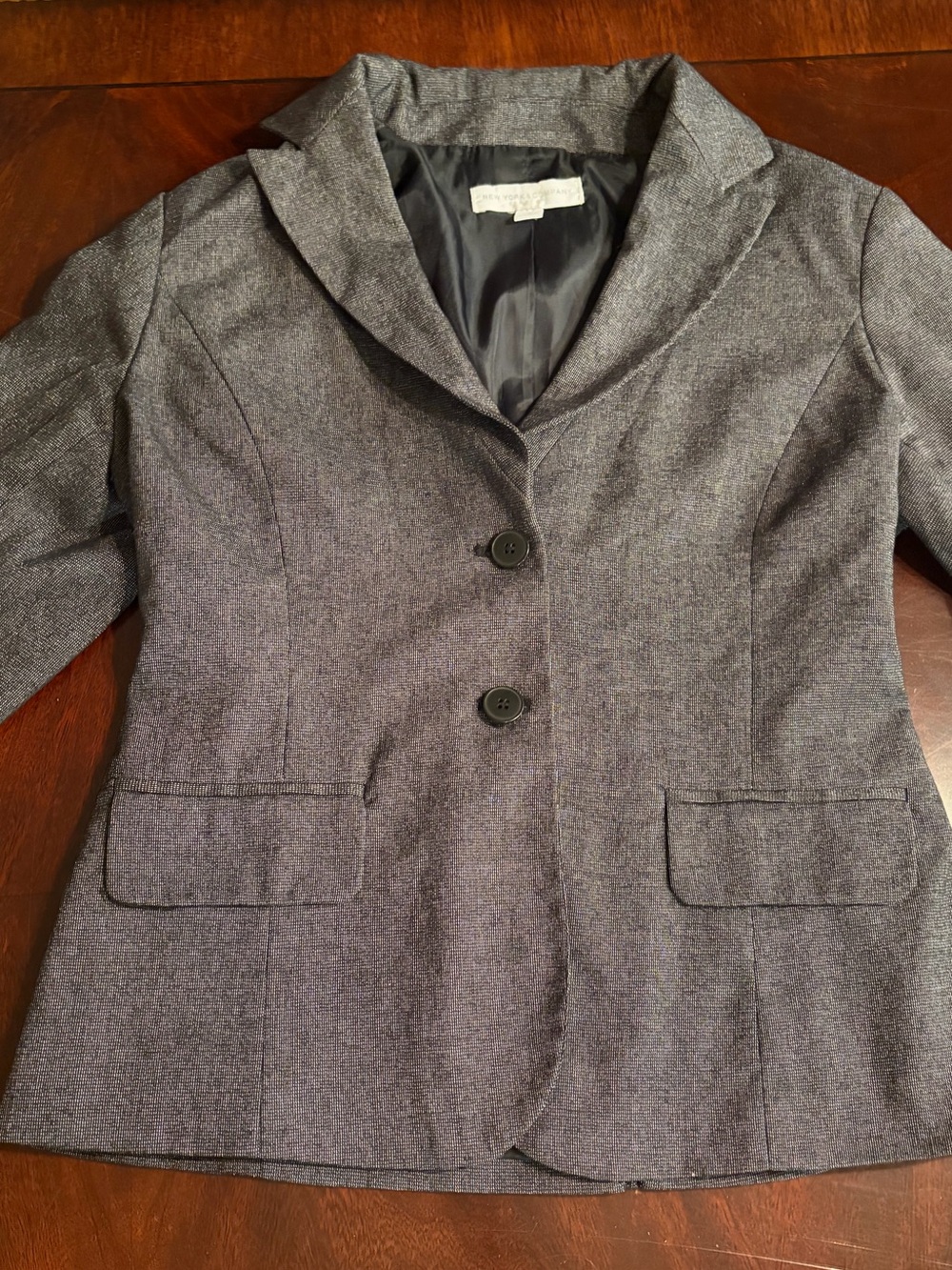 Women's Gray Tailored Blazer with Notch Collar